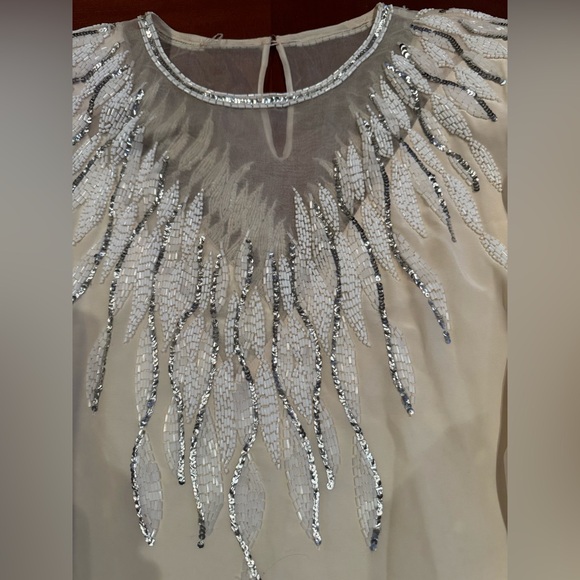 ❤️ New STUNNING ARGENTI NOTTE SILK TUNIC DRESS. Hand Beaded. Lined. Size: 6. - Picture 6 of 16